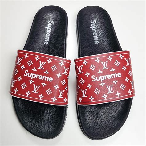 louis vuitton supreme slides